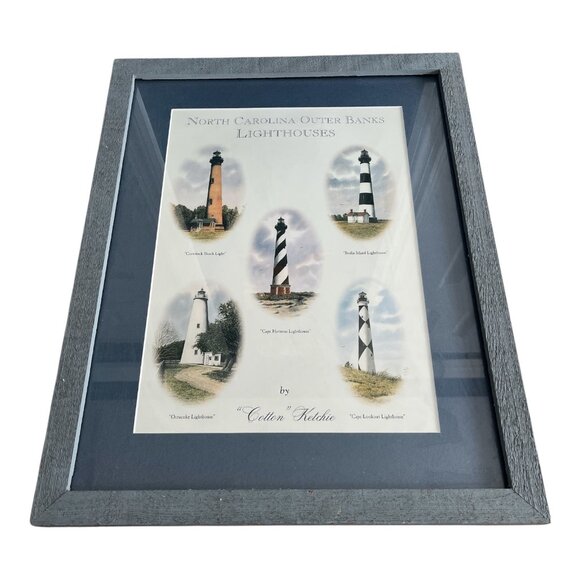 Framed Cotton Ketchie Print – North Carolina Outer Banks Lighthouses - Picture 1 of 3